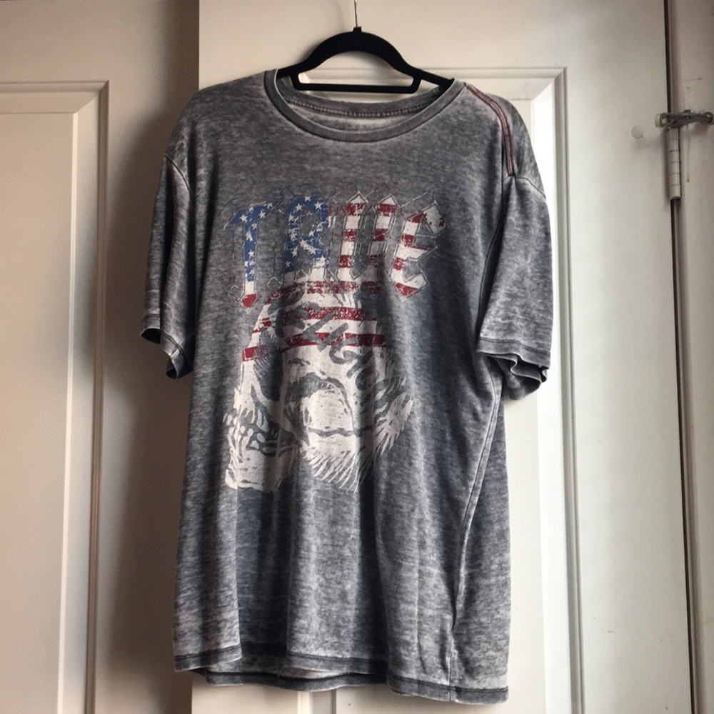 Washed out gray true religion tee